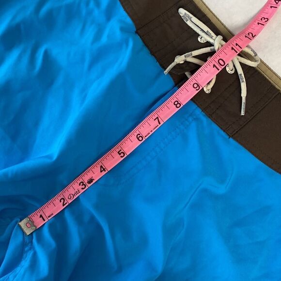 Hobie Vintage Swim Trunks Shorts Mens Sz 32 Unlined Brown Tan Blue - Picture 8 of 10